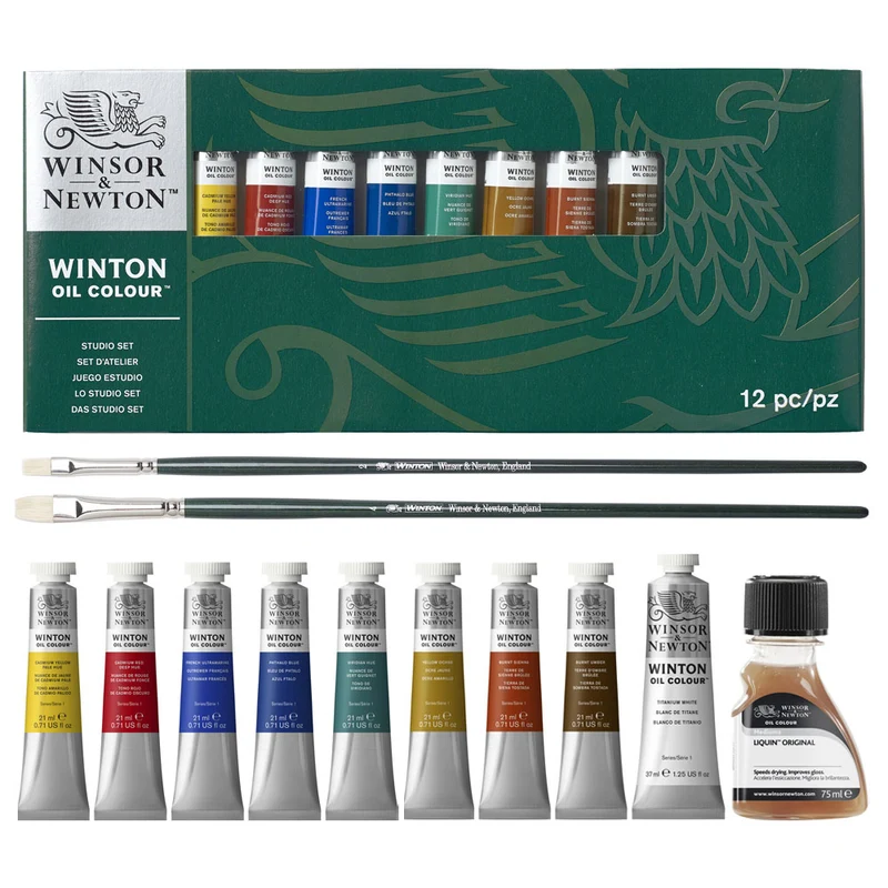 Winsor and Newton - Winton Oil Colour - 1x37ml, 8x21ml + Stuidio Set