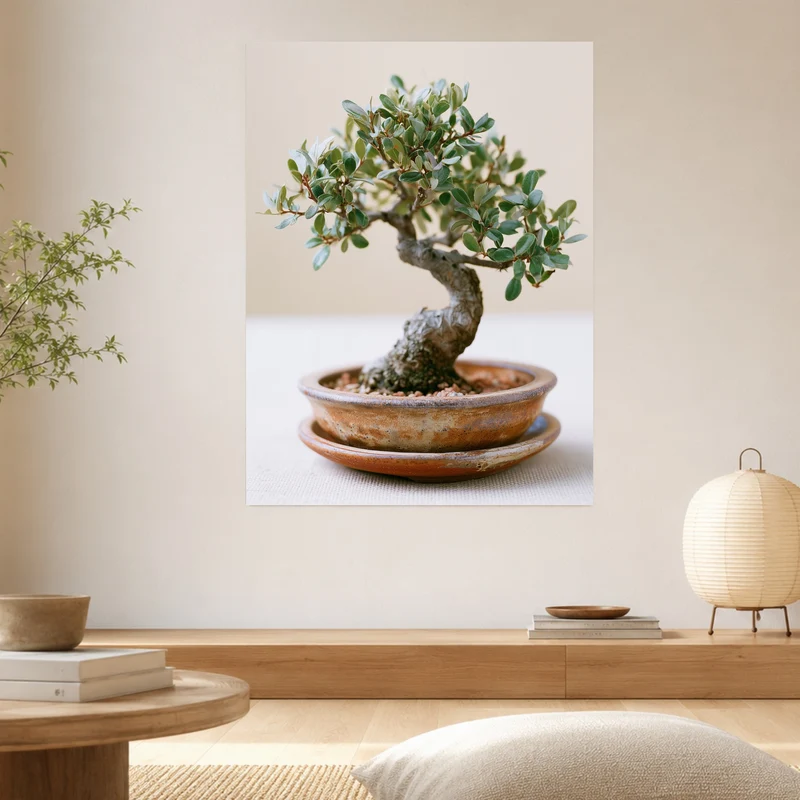 Alter Bonsai im Gleichgewicht Leinwand