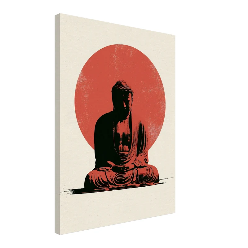Buddha im roten Licht Leinwand