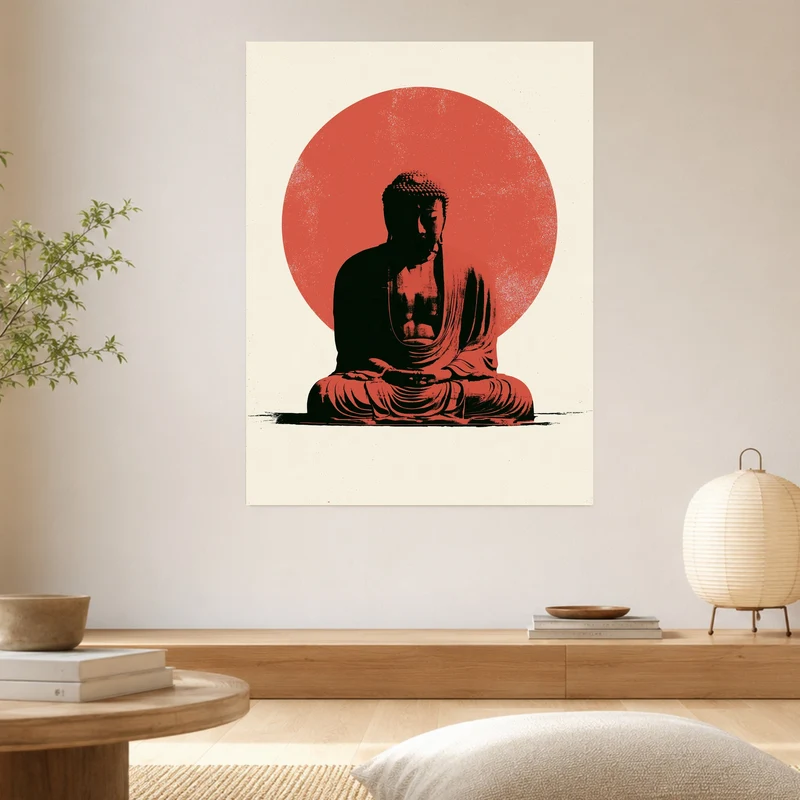 Buddha im roten Licht Leinwand