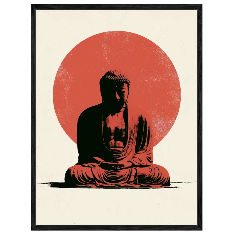 Buddha im roten Licht Leinwand