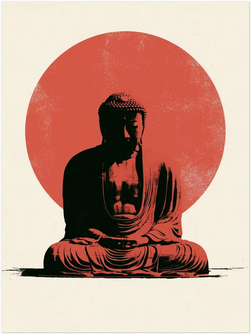 Buddha im roten Licht Poster