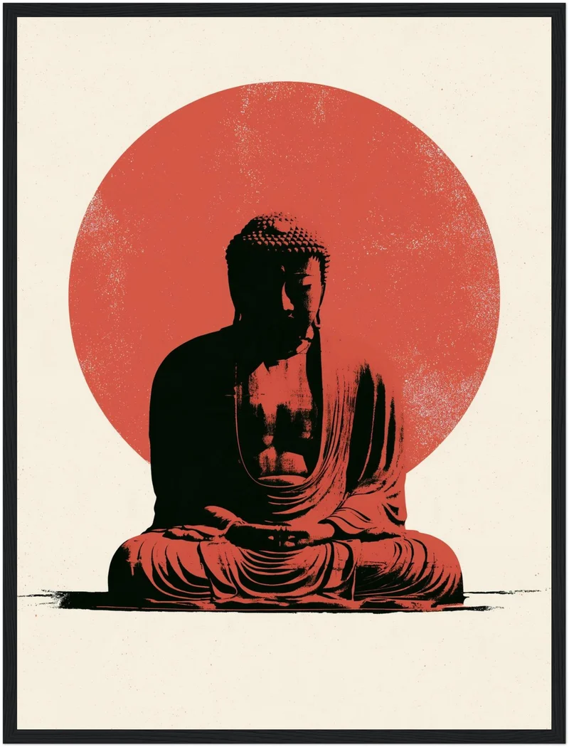Buddha im roten Licht Poster