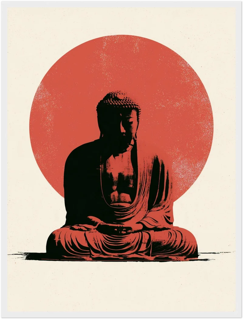 Buddha im roten Licht Poster