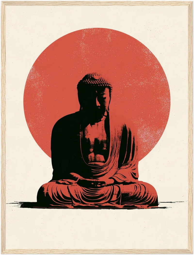 Buddha im roten Licht Poster