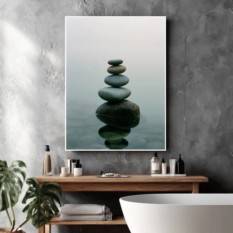 Steine im stillen Wasser Poster