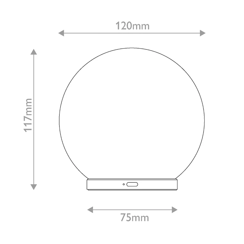 LED-Tischleuchte Luna Akku Marmor, Gold dimmbar Ø12cm