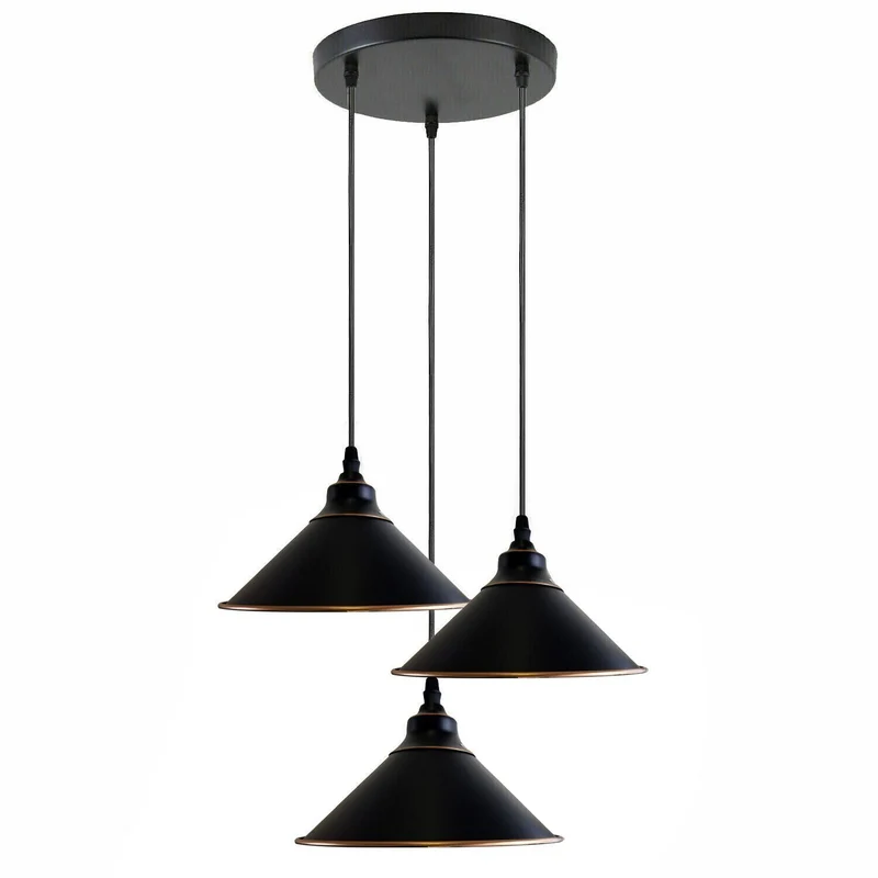 3er Hängelampe Schwarz ~3583