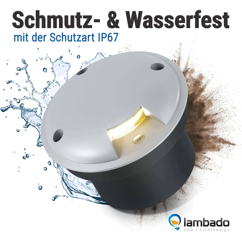 LED Bodenleuchte flach in Grau 1-flammig inkl. LED 5W 230V