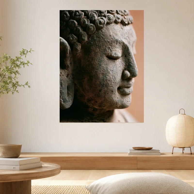 Stiller Buddha im Profil Leinwand