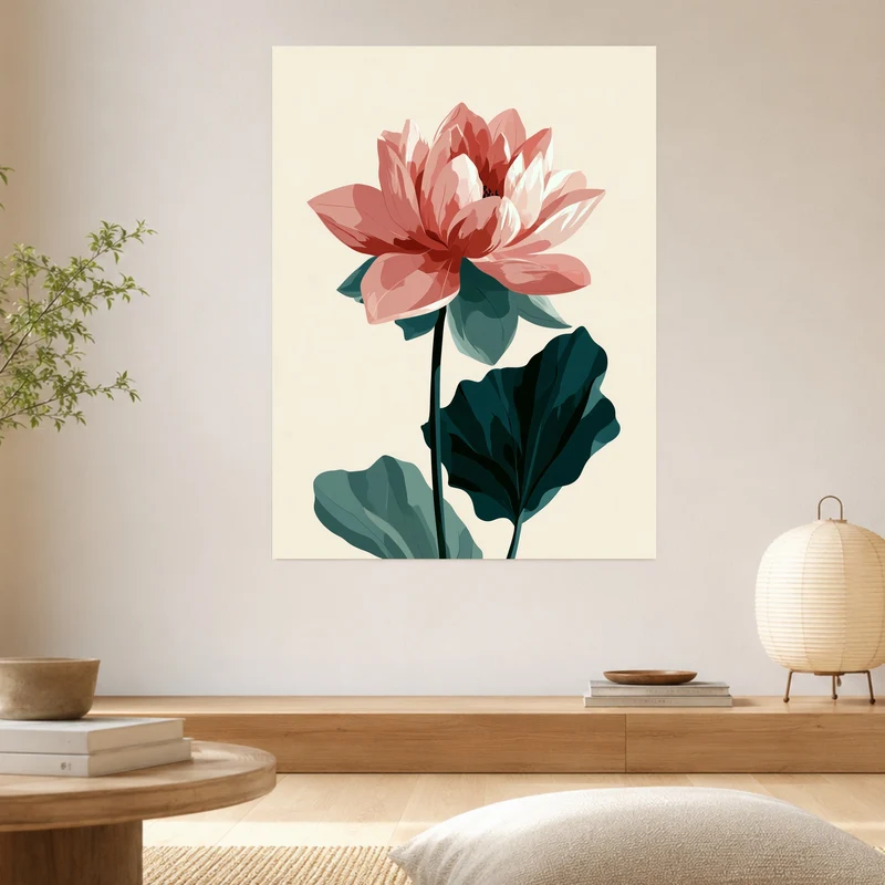 Lotusblüte in rosa Leinwand