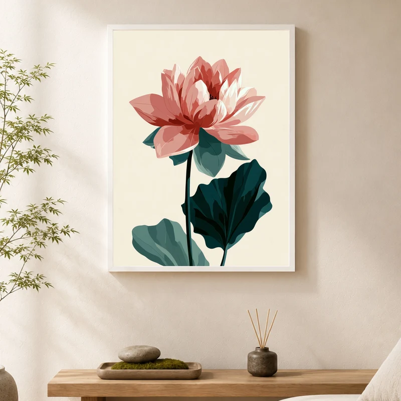Lotusblüte in rosa Poster