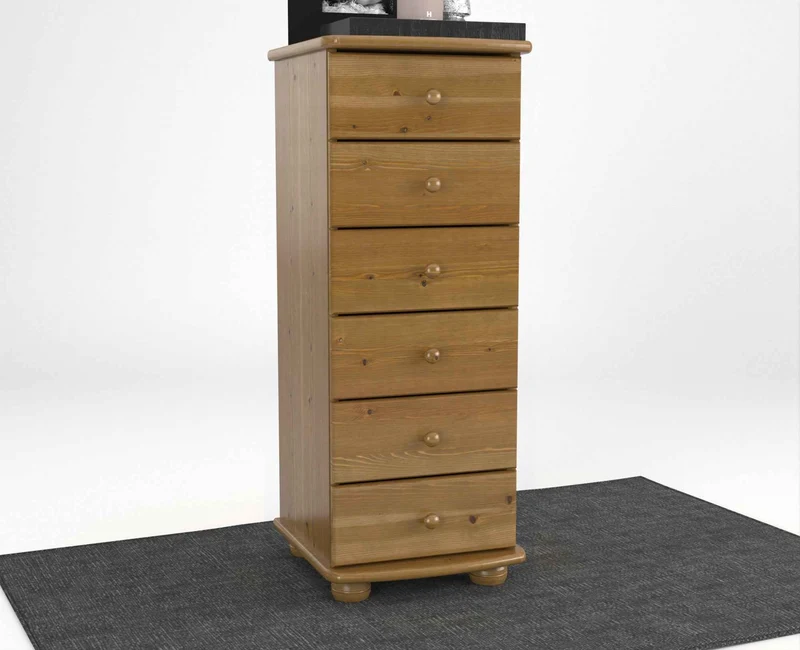 Anika Kiefer Kommode Massivholz | 6-Schubladen | 100% Bio Kiefer