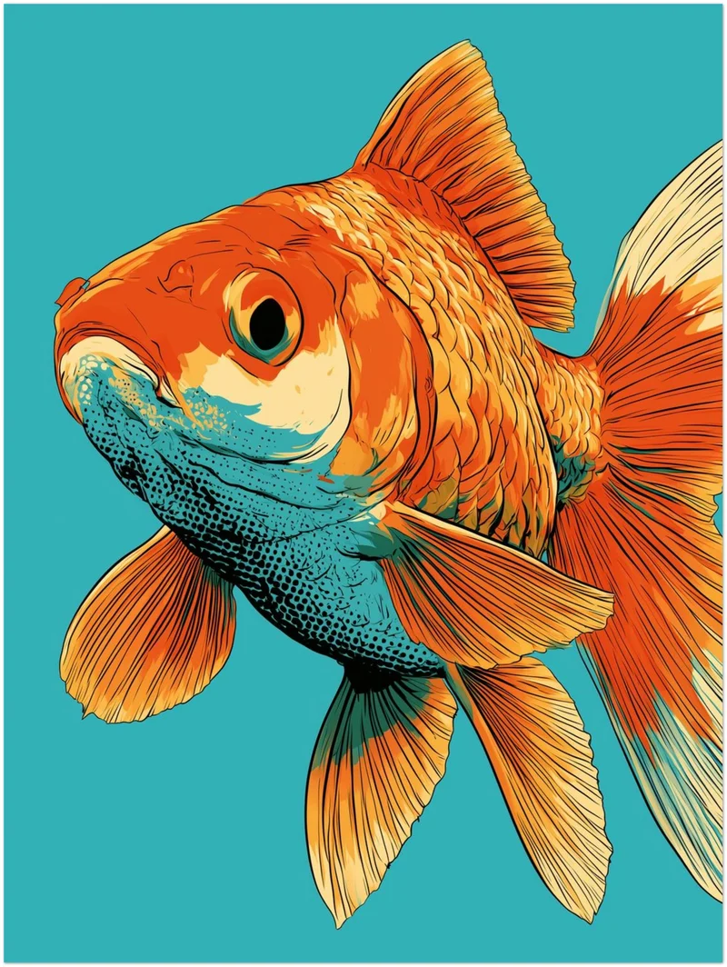 Goldfisch Pop Art Leinwand