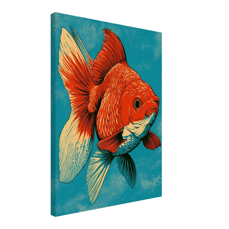 Roter Goldfisch Illustration Leinwand