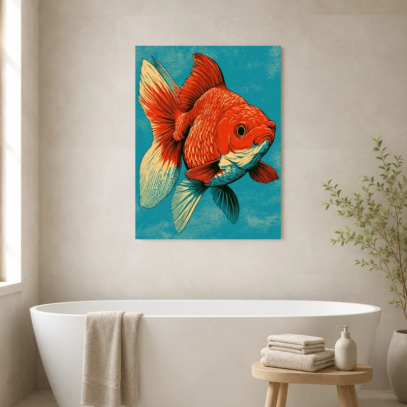 Roter Goldfisch Illustration Leinwand