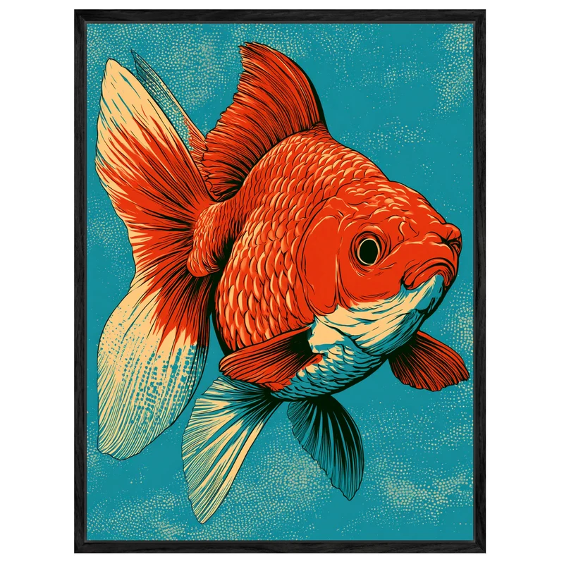 Roter Goldfisch Illustration Leinwand