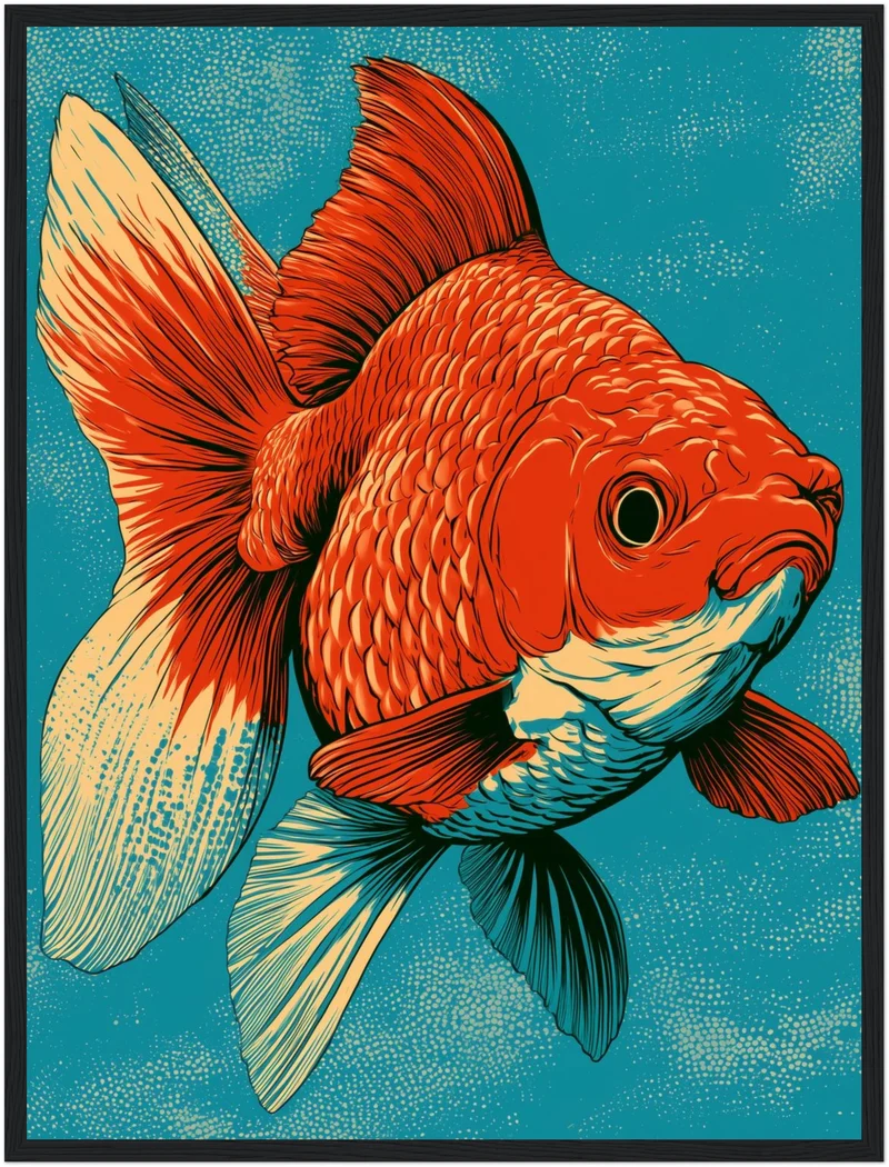 Roter Goldfisch Illustration Poster