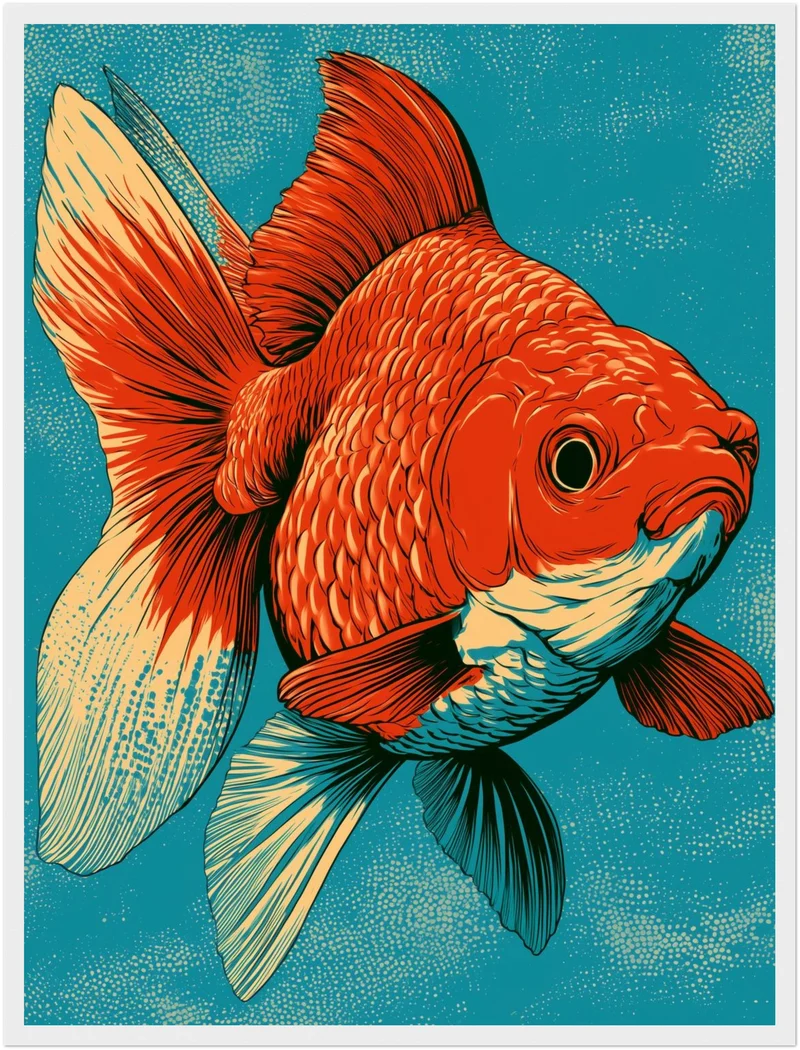 Roter Goldfisch Illustration Poster
