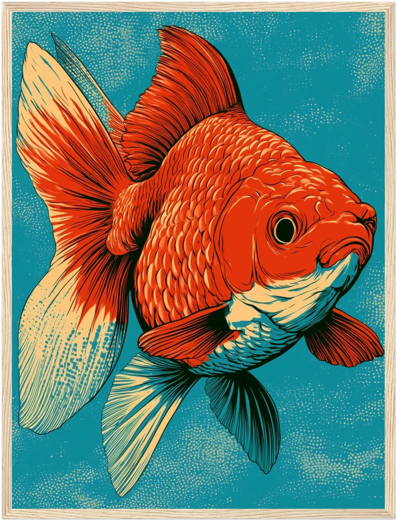 Roter Goldfisch Illustration Poster