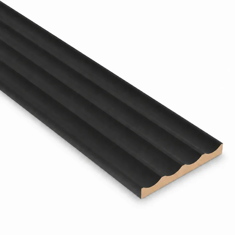 Fluted Concave Wall Panels Black Matt