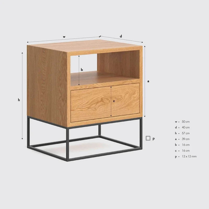 Schlafzimmer-Set | Schlankes Bett aus massiver Eiche mit Textil Kopfteil in verschiedenen Farben mit zwei Nachttischen | Moon