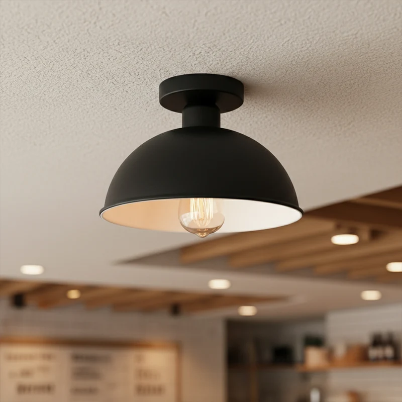 Retro Tresenleuchte Unterputz – Vintage Industrie Deckenlampe | Ø 21cm | E27 ~3573