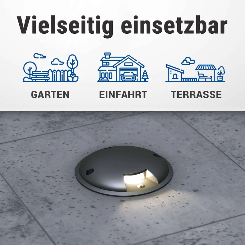 LED Bodenleuchte flach in Schwarz 1-flammig inkl. LED 5W 230V