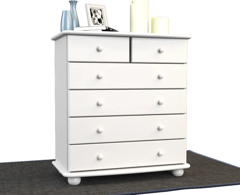 Anika Kommode Massivholz aus 100% Bio Kiefer | 6-Schubladen Sideboard für modernen Wohnstil