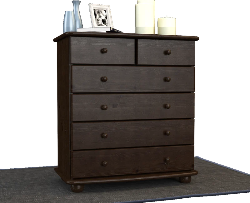 Anika Kommode Massivholz aus 100% Bio Kiefer | 6-Schubladen Sideboard für modernen Wohnstil
