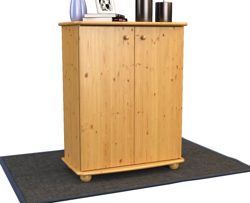 Anika Kommode 110er Bio Kiefer Massivholz | 2-Türig Sideboard mit Regalfächern | Anrichte aus 100% Massivholz