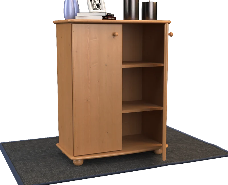 Anika Kommode 110er Bio Kiefer Massivholz | 2-Türig Sideboard mit Regalfächern | Anrichte aus 100% Massivholz