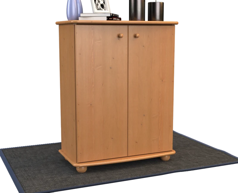 Anika Kommode 110er Bio Kiefer Massivholz | 2-Türig Sideboard mit Regalfächern | Anrichte aus 100% Massivholz
