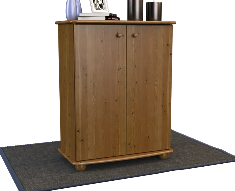 Anika Kommode 110er Bio Kiefer Massivholz | 2-Türig Sideboard mit Regalfächern | Anrichte aus 100% Massivholz