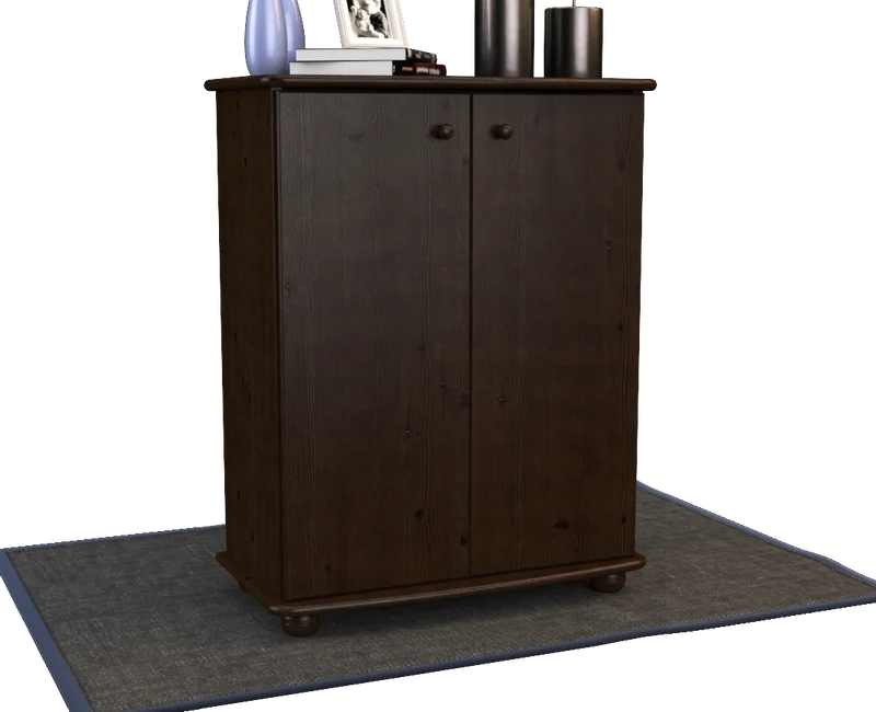 Anika Kommode 110er Bio Kiefer Massivholz | 2-Türig Sideboard mit Regalfächern | Anrichte aus 100% Massivholz