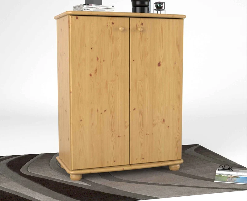 Anika Kommode Sideboard Bio Kiefer | 2-türig mit Kleiderstange | Nachhaltige Möbel
