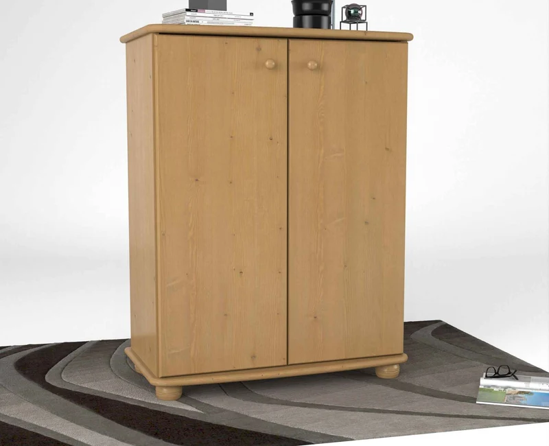 Anika Kommode Sideboard Bio Kiefer | 2-türig mit Kleiderstange | Nachhaltige Möbel