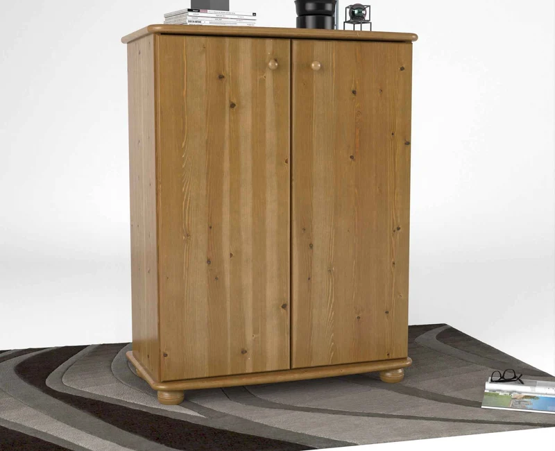 Anika Kommode Sideboard Bio Kiefer | 2-türig mit Kleiderstange | Nachhaltige Möbel