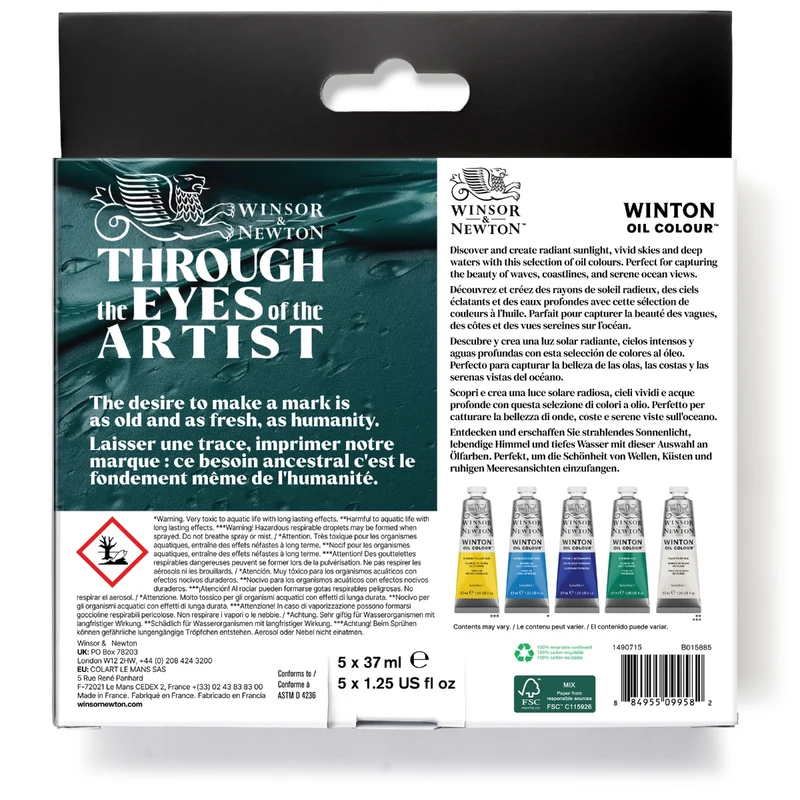Winsor and Newton - Winton Oil Colour - 5x37ml - Seascape Set