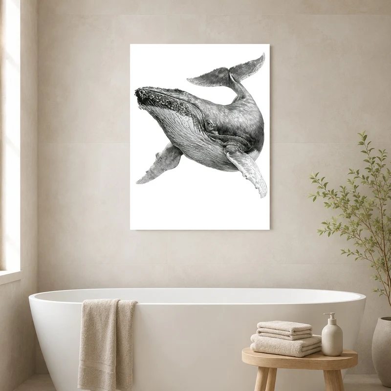 Buckelwal Illustration Leinwand