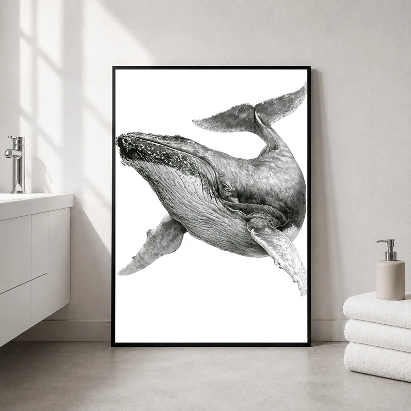 Buckelwal Illustration Poster