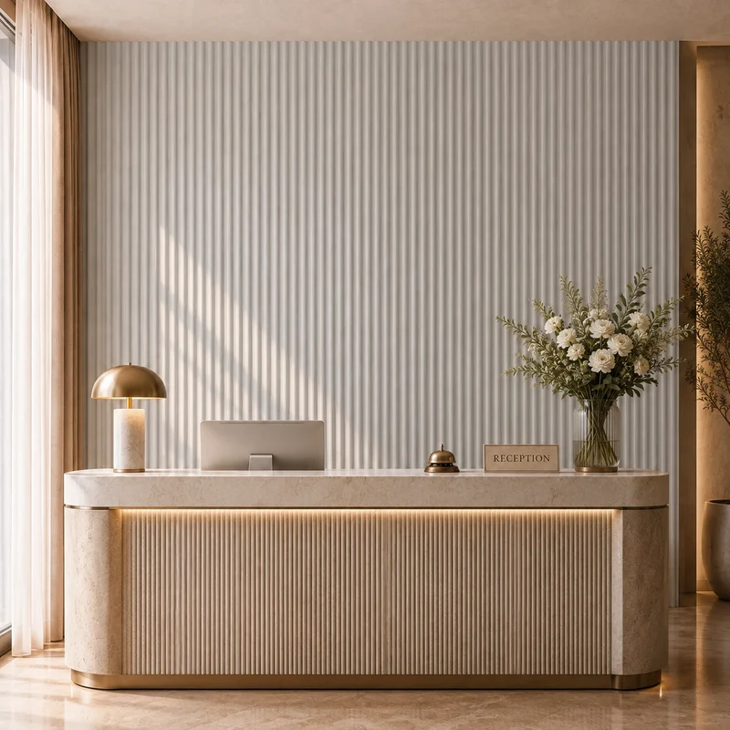 Fluted Concave Wall Panels Cashmere