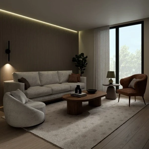 Fluted Concave Wall Panels Cashmere