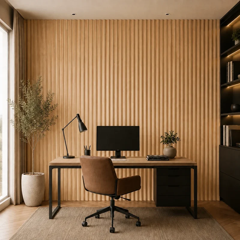 Fluted Concave Wall Panels Oak