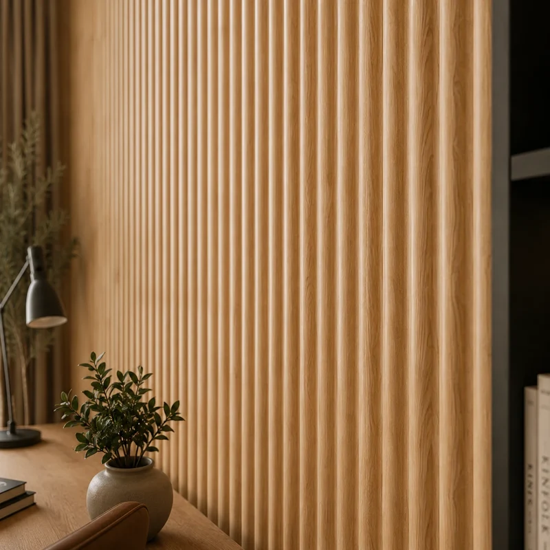 Fluted Concave Wall Panels Oak