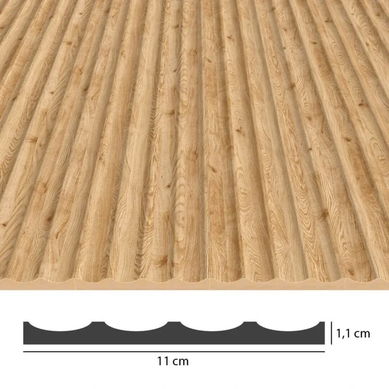 Fluted Concave Wall Panels Oak