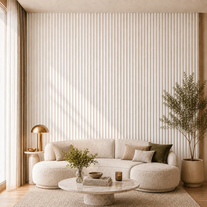 Fluted Concave Wall Panels White Matt
