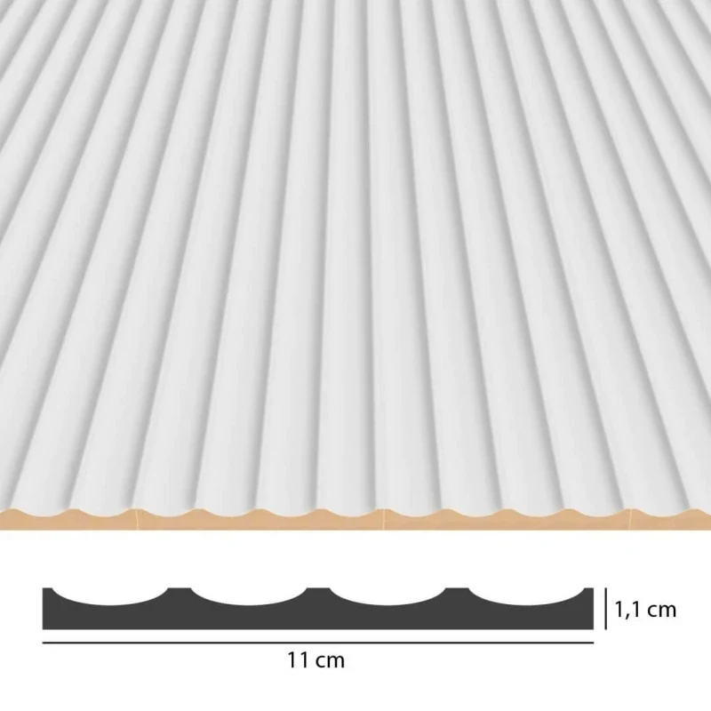 Fluted Concave Wall Panels White Matt