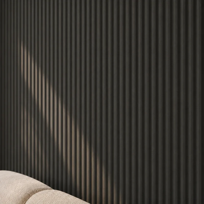 Fluted Concave Wall Panels Black Matt