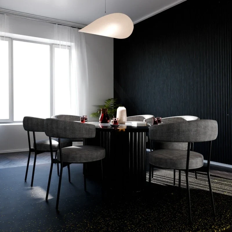 Fluted Concave Wall Panels Black Matt
